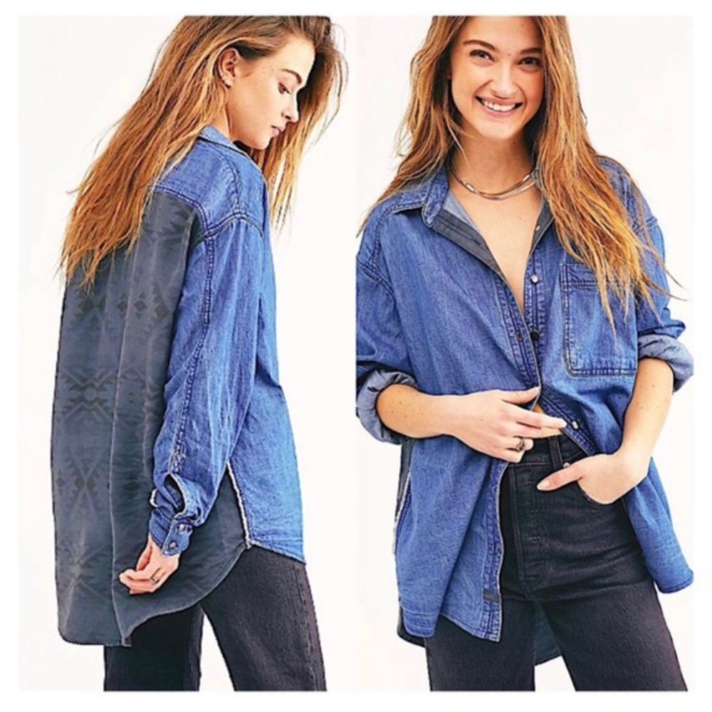 free people / we the free echo rock chambray buttondown